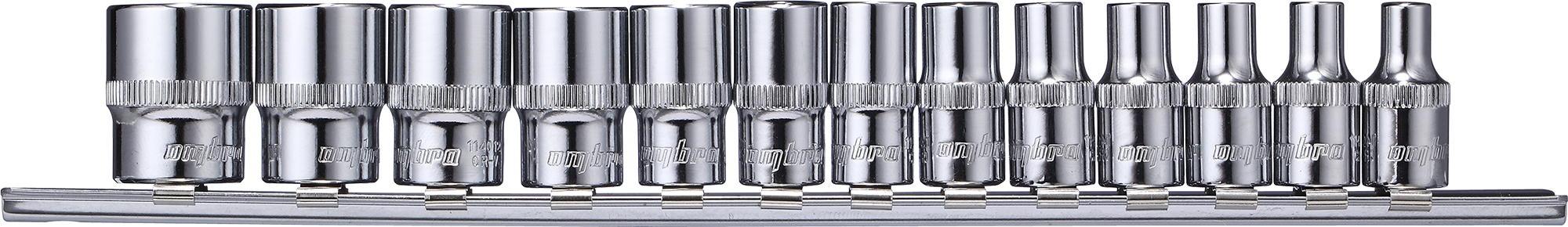 Набор головок торцевых Ombra 1/4"DR на держателе, 4-14 мм, 13 предметов