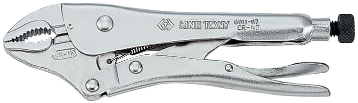 Зажим с фиксатором 180 мм, с закругленными губками 6011-07R King Tony