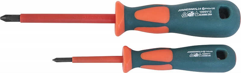 Отвертка крестовая диэлектрическая PH#1х80 мм Jonnesway DV13P180(D19P180)