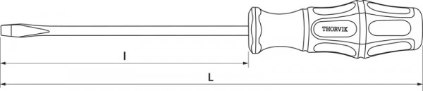 Отвертка шлицевая SL6х100 мм Thorvik