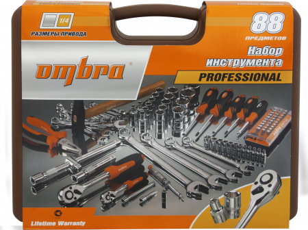 Набор инструмента Ombra 1/4", 1/2"DR, 88 предметов