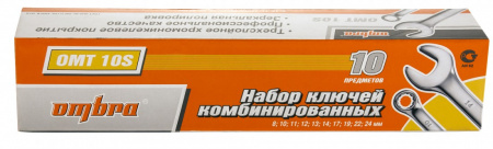Набор ключей гаечных комбинированных в сумке Ombra, 8-24 мм, 10 предметов