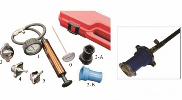Набор инструментов для тестирования герметичности охладительной системы (в кейсе) 7 предметов JTC-1414