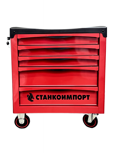 Тележка инструментальная КРАСНАЯ на колесах 5 ящиков BTD251 Станкоимпорт 