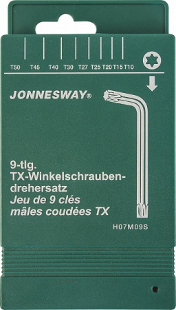 Комплект угловых ключей Torx Jonnesway H07M09S