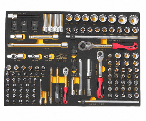 Набор инструментов 119 предметов слесарно-монтажный в ложементе JTC-US1119