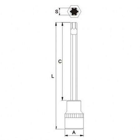 Бита-головка 1/2 TORX T40 L=200мм JTC-45540200