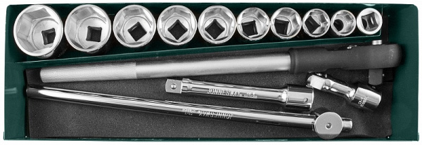Набор головок торцевых 3/4"DR, 22-50 мм, 15 предметов  Jonnesway S04H6115SA