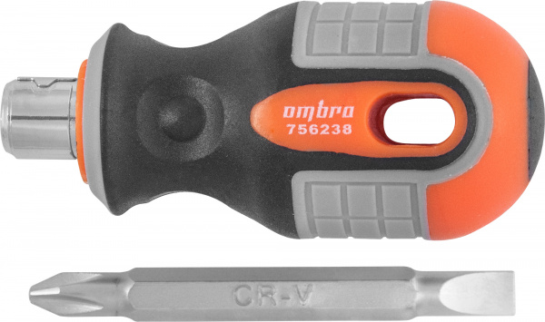 Отвертка стержневая двусторонняя Ombra ROUND GRIP, РН2,SL6x38 мм