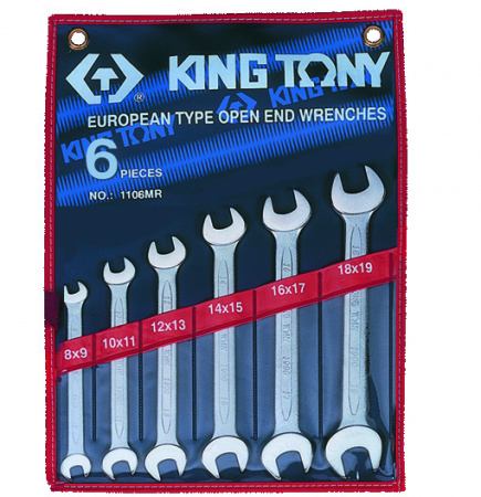 Набор рожковых ключей, 8-19 мм, 6 предметов 1106MR King Tony
