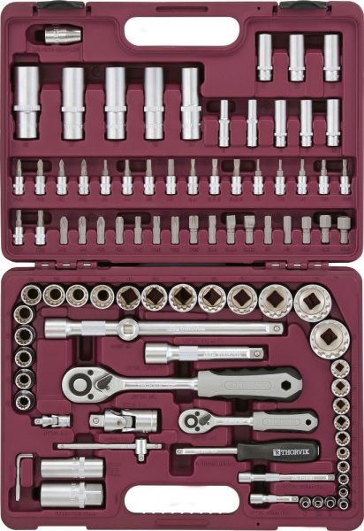 Набор инструмента универсальный 1/4", 1/2"DR с головками торцевыми MultiProf, 94 предмета Thorvik