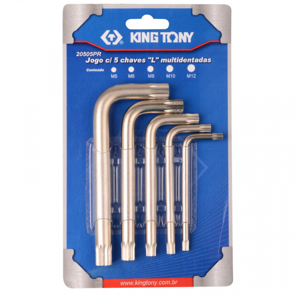 Набор Г-образных SPLINE, M5-M12, блистер, 5 предметов 20505PR01 King Tony