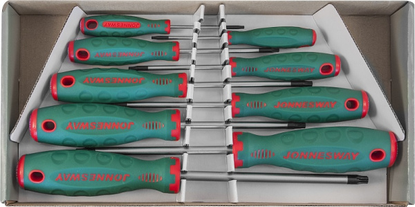 Набор отверток ANTI SLIP, Torx T8-T40, 9 предметов Jonnesway D71T109S