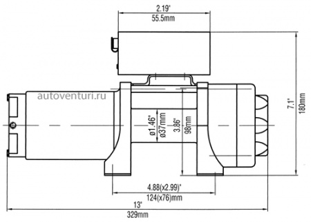 Лебёдка электрическая 12V Runva 3500A lbs 1588 кг Runva