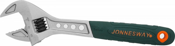Ключ разводной эргономичный с пластиковой ручкой, 0-24 мм, L-200 мм Jonnesway W27AT8