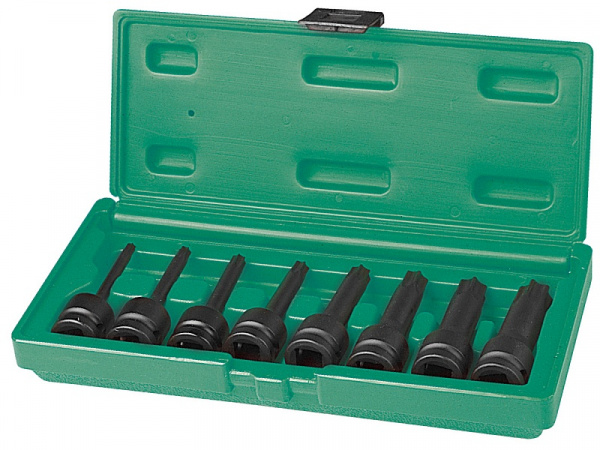 Набор ударных головок Torx 1/2DR , Т30 - T80, 78 мм, 8 предметов Jonnesway S06A408S