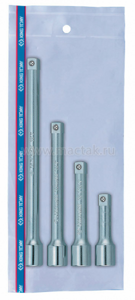 Набор удлинителей 1/4", 55, 75, 100, 150 мм, 4 предмета 2104PR King Tony