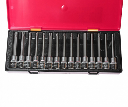 Набор головок торцевых 1/2 TORX, HEX, SPLINE в кейсе 15 предметов JTC-K4152